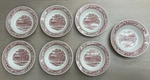 Vintage 1965 Memory Lane Royal Ironstone Set Of Soup Bowls Red 8.5" +serv. Fixed Price $69.99.