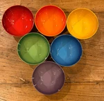 Le Creuset Stoneware Vancouver Rainbow Multicolor Snack Bowls Of 6 11 Oz. Fixed Price $109.99.