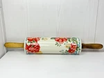 Pioneer Woman Floral Rolling Pin Sweet Rose Ceramic Wooden Handles Retired Vtg. Fixed Price $44.99.