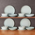16-PIECE Mint Green Stoneware Dinnerware Set Service For 4-BOWL And Plate Dining. Fixed Price $88.49.