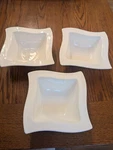 Villeroy & Boch Wave Square White Cereal Soup Bowl Set Of 3. Fixed Price $38.99.