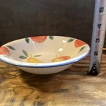 Emerald Ceramic Round Fruit Pattern Bowl White Blue Red Green Yellow China. Fixed Price $16.00.