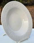 Sango Garland 8837 Embossed Scrolls Leaf Rim Soup Bowl White Stoneware. Fixed Price $10.20.