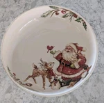 Pier 1 Winter's Wonder Pasta/serving Bowl Ironstone Santa Reindeer 8 Htf. Fixed Price $64.99.