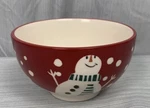 Everyday Gibson Snowman Christmas Red White Cereal/ice Cream/dessert Bowl. Fixed Price $10.79.