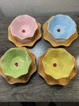 8PC Williams-sonoma Waffle Cone Ceramic Ice Cream Bowls And Dessert Plates. Fixed Price $59.95.