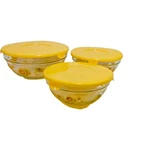 Durable Imperial Dute Glass Nesting Sunflower 5 Bowls With Lids Retro Vtg. Fixed Price $34.99.