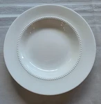 Crate & Barrel White Pearl Rimmed Soup Pasta Bowl 9.5" Nikko Japan Bone China. Fixed Price $59.99.