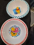 The First Years Disney Winnie Pooh Melamine BOWL-1995-CHECKERBOARD Rim Set 2. Fixed Price $10.46.