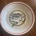 Himark Ironstone Tableware Set Of 2 Pasta Bowls Olive Branch Orange Stripe Vtg. Fixed Price $26.99.