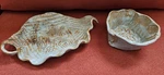 Studio Pottery Leaf Dish & Bowl Set Imprint Design Signed By Artist Jmk 2013. Fixed Price $19.99.