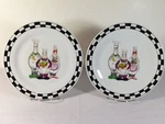 Trisa 10" Dinner Plate Stoneware Discontinued 3 Chubby Chefs Black Checks. Fixed Price $19.39.