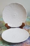 2 Mikasa Flower Basket White Stoneware Accent Salad Plates Ee 900 (8.5"). Fixed Price $34.98.