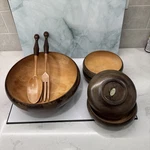 Vintage Woodcrest By Styson Salad Walnut Bowls Mid Century Japan Set Read. Fixed Price $24.77.