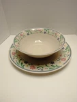 Vintage Farberware Floral Serving Plate 12" Bowl 9" Brandywine #4172. Fixed Price $14.87.