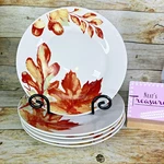 Royal Norfolk RNF132 Colorful Autumn Leaves Stoneware Round Dinner Plates Set 5. Fixed Price $42.49.