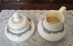Vintage Royal Doulton Bone China Albany Creamer & Sugar Bowl H5121 (1), England. Fixed Price $36.00.