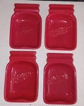 Set Of Four Mason Craft And More Red Ceramic Tidbit Bowls. Fixed Price $34.95.