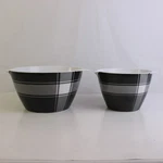 Lot Of 2 Threshold Melamine Nesting Mixing Bowls Gray Plaid Dishwasher Safe. Fixed Price $12.79.