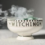 Anthropologie Bistro Tile Nut Bowl Set 2 Halloween Witch Cat & Bat Dessert Black. Fixed Price $43.20.