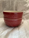 Staub Ceramic 6.5-INCH Universal Mixing Bowl Cherry Red Lot Of 2. Fixed Price $20.00.