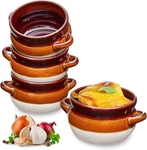 French Onion Soup Crocks - Set Of 4, 18OZ Stoneware Pot With Handles Ideal. Fixed Price $39.20.