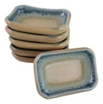 Pack Of 6 Ceramic Ao Nagashi Soy Sauce Oil Condiment Rectangular Dishes 2OZ. Fixed Price $22.99.