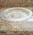 Vintage Crate & Barrel Orion Pattern Textured Clear Glass Chip/dip Bowl 15". Fixed Price $55.00.