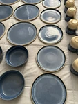 Baum Apex Dinnerware. Set Of 6 Plates, Salad Soup Bowls And Mugs. Fixed Price $120.00.