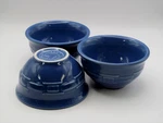 Longaberger 3 Pc Woven Traditions Cornflower Blue Dessert Bowl 4.25X2.25. Fixed Price $45.00.