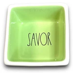 Rae Dunn Artisan Collection Savor & Enjoy Square Ceramic Bowls 5 Oz Green/white. Fixed Price $17.99.