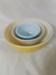 Vintage 1950S Pyrex Primary Colors Nesting Mixing Bowls 401-404 Used As Is. Fixed Price $30.00.