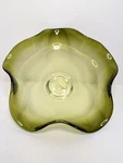 Lenox Organics Collection Green Hue Low Bowl 11" Non-lead Crystal Euc. Fixed Price $35.99.