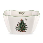 Spode Christmas Tree Large Square Bowl - 10" Festive Holiday Porcelain Serveware. Fixed Price $64.00.