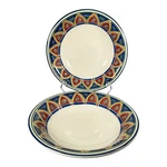 Pier 1 England Angleterre 8.5" Salad Soup Bowls Geometric Design Set Of 2. Fixed Price $18.00.