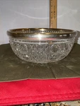 Vintage Fb Rogers Italian Lead Crystal Glass Salad Fruit Bowl Silver Plated Rim. Fixed Price $25.00.