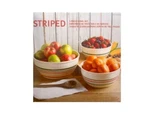 Baum Striped Bowl Set 3 Pieces Stoneware Dishwasher Safe Microwave. Fixed Price $28.99.