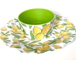 French Lemons Plate & Dipping Bowl Chips Merritt Designs Melamine. Fixed Price $23.99.