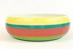 Artimino Ciao Ii Summer Stripe Large Bowl Hand Painted Earthenware 8" X 2.75". Fixed Price $12.99.