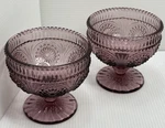 Set Of 2 Pioneer Woman Adeline Plum Purple Footed Glass Sundae Dessert Dishes. Fixed Price $16.50.