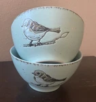 Set Of 4 Spectrum Inhomestylez Spring Bird Bowls Ceramic Aqua New Diam 7. Fixed Price $79.99.