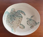 Vietri Tartaruga Italy Turtle -- Shallow Round Serving Bowl 13 1/2". Fixed Price $110.00.