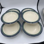 Pfaltzgraff Bowls Ocean Breeze 8.25" Rimmed Soup Cereal Blue Green Teal Lot Of 6. Fixed Price $33.99.