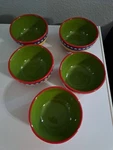 (5) Soup Cereal Bowls Home Target HMQ37 Green Wavy Multicolor Bands Rings. (zz). Fixed Price $25.99.