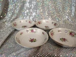 Set Of 4 - Union China Japan Rose Floral 5/8" Fruit Dessert Bowls. Fixed Price $18.90.