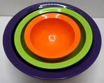 Calibowl Mixing Set 3 No Spill 95 40 20OZ Orange Green Purple Usa Smart Lip. Fixed Price $22.99.