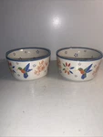 Pair Of Temptations By Tara Garden Party 5" Bowls Hummingbird Ladybug Dragonfly. Fixed Price $19.95.