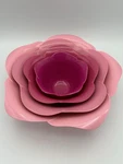 Zak! Designs Mixing Serving Bowls Nesting Melamine Red Pink Flower Rose 4 Pc Set. Fixed Price $29.99.