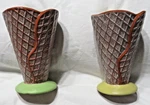 Hallmark Ice Cream Waffle Cone Cups Sundae Dish Set Of 2 Green And Yellow. Fixed Price $12.00.