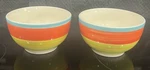 Citrus Grove Hand Painted Striped Orange With Multicolors Soup Bowl 5 1/2". Fixed Price $36.01.